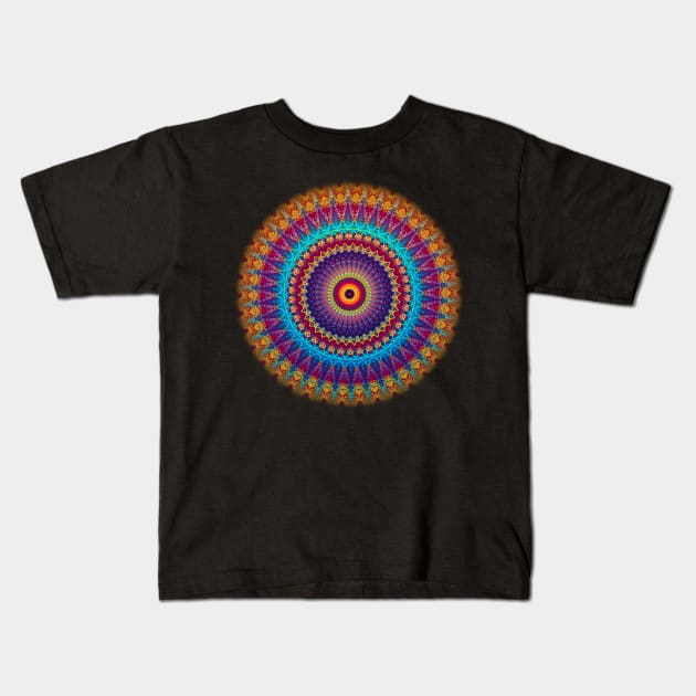 Fire and Ice Mandala Kids T-Shirt by InspiraImage